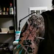 大臂靠肩部的两个小图案 都是16G套管针 #穿刺 #needleplay