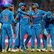 A step closer to lifting the cup now! 🏆🤞 #IndiaVsNewZealand #RoadToVictory