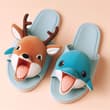 A pair of yawning animal sandals! #AIart #AIイラスト #slipper #deer #Dolphin