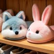 在聊天的狐狸拖鞋們^_^ #AIart #AIイラスト #fox #rabbit #slipper