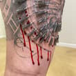 尝试了加一些钉点缀的穿刺，以及拔了一些针的aftermath #穿刺 #needleplay #playpiercing #人皮扣 #恋痛