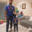 Game day 🏏 Wearing our #MI jerseys, ready to cheer the team on with my little c…