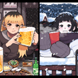작년에 그렸던 겨울 그림~ 고기 테이블 디테일이 잘 살아서 좋아하는 그림.. #pixelart #ドット絵 #픽셀아트
