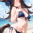 勝負服と水着で二杯大盛ライスちゃん😆☀️✨ ライスシャワー / Rice Shower SFW anime-style illustration. No nu…