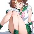 お座りジュピター⚡️✨ セーラージュピター / 木野まこと #美少女戦士セーラームーン SFW anime-style illustration. No nu…