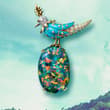 Reflective of the changing seasons, four extraordinary Bird on a Rock brooches…