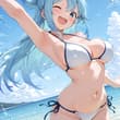 海を堪能する可愛さとスタイルと見た目が完璧なアクア😊✨ アクア / Aqua このすば / #この素晴らしい世界に祝福を SFW anime-style il…