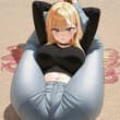 ストレッチ中の海夢ちゃん