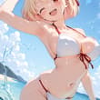 海で元気に遊ぶ千束☀️💦 錦木千束 / リコリス・リコイル #リコリコ #lycoris_recoil SFW anime-style illustratio…