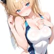 うちの子白競泳水着もよろしく😉✨ 理紗 / Risa SFW anime-style illustration. No nudity,