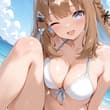 暑いこの夏は好きな子と一緒に海へ！！☀️🌴🌊 アーモンドアイ / Almond Eye SFW anime-style illustration. No nu…