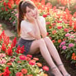 おはよっ！ お花に囲まれてると幸せな気分になるよねっ！ #実写系AI #AI美女 #AIグラビア