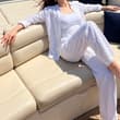 White linens on her. Effortlessly timeless. 🤍
