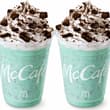 ８月１９日(水)よりマクドナルドから、爽やかなミントが香るすっきりとした甘さがたまらないフラッペドリンクに、ホイップクリーム、ほろ苦いザクザク食感のココアクッ…