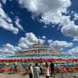 Prayer flags dancing under the vast sky 🎐 Peace and blessings drift across the…