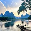 大美中国🇨🇳桂林，这座被誉为“山水甲天下”的城市，以其独特的喀斯特地貌和秀美的山水风光吸引着无数游客~