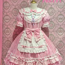 ♡Dreamy RibbonカフェワンピースSet ¥60,500(税込) おそろいのカフェカチューシャ＆カフスがSetになっています♪ エプロンはお取り外し…