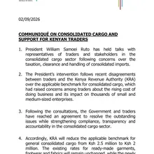 Following President Ruto’s engagement with traders, the Government has reached…