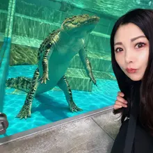 🐊さんニフレル。 Try touching Mr. Crocodile.