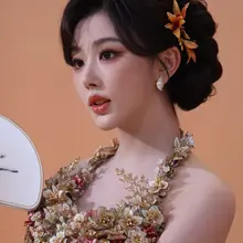 No.mx1522孔雪儿时尚中国之夜盛典生图，刺绣孔雀公主裙+低胸抹胸鎏金裙，肤白如雪 [100P+0.98G] #明星生图 #孔雪儿 自购地址：https:…
