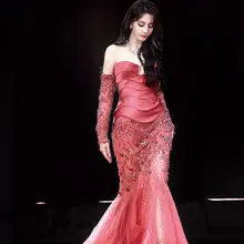 No.mx1508迪丽热巴中国电影之夜生图，玫红深V透纱鱼尾裙，利剑玫瑰，热情似火 [95P+821M] #明星生图 #迪丽热巴 自购地址：https://t…