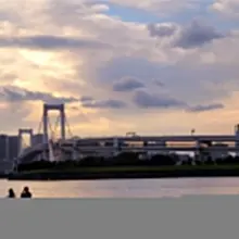 일본 오다이바 해야..풍경에 보이는 사람들은 모르는 사람