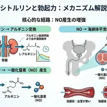 勃起力サプリ＝マカじゃない？ 答えはシトルリンなの。 エビデンスもあって、コスパも良いし、アルギニンより吸収率も良いらしいよ。 試す価値しかないよね