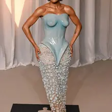 Teyana Taylor in Schiaparelli Couture for the Academy Museum Gala.