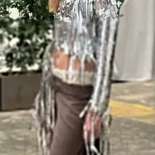 silver tinsel top by SAFD student caroline edal