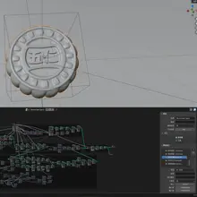 blender几何节点程序化月饼/blender geometry nodes procedural moon cake
