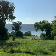 Checking in at Untermyer Gardens.