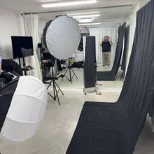 週末のモデル宣材用撮影のセット AmazonのセールでゲットしたNEEWERのランタン型ソフトボックス60cmとK&amp;Fの16角ソフトボックス80cmを…