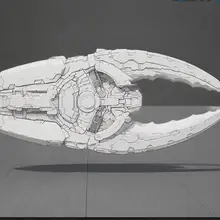 Salvage rig, unit V1-S. Gear-driven jaw, armored plating, serrated edges. Hard…