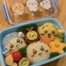 3歳の娘から遠足のお弁当『ちいかわがいい！』とリクエストされたので、朝からパパが2時間かけて作りました。 帰ってきたお弁当箱が空っぽで、父は報われました...。