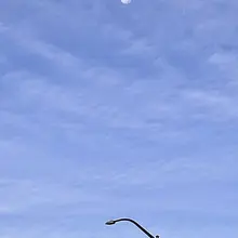 记得小时候，从来没有白天看见过月亮。因此来美国后，每次大白天看见月亮，都觉得不“正常”😂。而且，小时候看到的月亮都是月朦胧鸟朦胧，几乎看不见任何地貌。而在美国…
