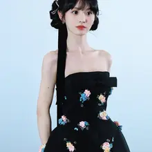 No.mx1500田曦薇哈尔的移动城堡首映礼生图第二套，黑色shushutong长裙，童话小公主 [110P+1.05G] #明星生图 #田曦薇 自购地址：h…