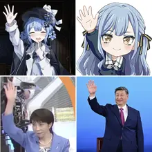蓝色小女孩举手🙋‍