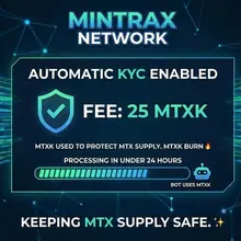Mintrax Network has enabled Automatic KYC with a 25 MTXK fee. If MTX were used…