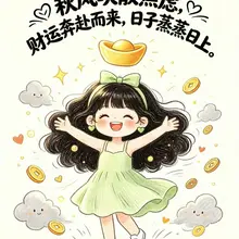 秋风吹散焦虑，财运奔赴而来，日子蒸蒸日上。