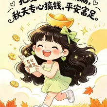 把夏天的疲惫翻篇，秋天专心搞钱，平安富足。