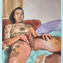 Knock-knock 🌚 A watercolor drawing for a fellow artist ✨ #eroticart