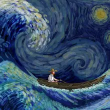 我于苦海之中跋涉，风侵雨彻，咬牙坚持。一如我张开双臂迎接灼热之光。