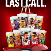 TWO TEAMS LEFT. NINE CUPS TO COLLECT. GET A FREE CUP WITH ANY $7 PURCHASE IN TH…