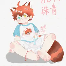 白模 | 尚荣尚尚 元域给诛青的生贺，画的白模，看着似乎还可以。 #正太 #胖太 #稿件 #生贺 #裸足 #恋足癖 #男孩子 #pixiv